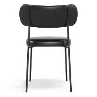 Kit 02 Cadeiras Sala De Jantar Lila Estofada Com Encosto Couríssimo Preto - Abmaza - 6