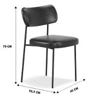 Cadeira Sala De Jantar Lila Estofada Com Encosto Couríssimo Preto - Abmaza