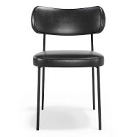 Cadeira Sala De Jantar Lila Estofada Com Encosto Couríssimo Preto - Abmaza - 6