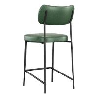 Kit 02 Banquetas Médias Para Cozinha Lila Estofada Com Encosto Couríssimo Verde - Abmaza - 5