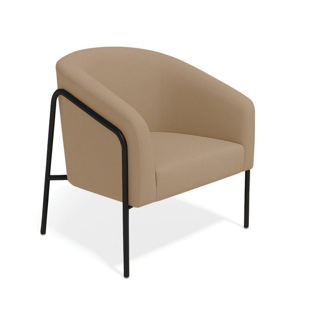 Poltrona Sala Industrial Alta Preto Stella Suede Marrom Rato D03 - D'rossi - 2