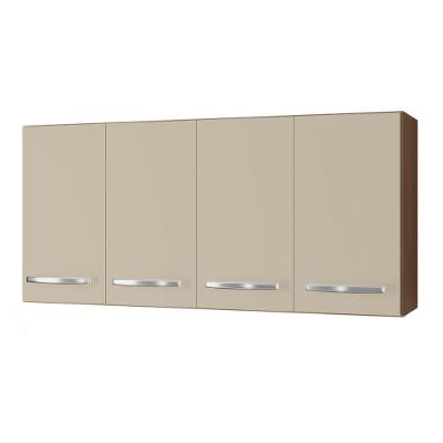 Armário Aéreo Cozinha Marah 118cm 04 Portas Savana Off White - Abmaza