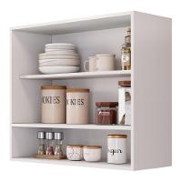 Armário Aéreo Multiuso Meg 80cm 100%mdf 02 Portas Com Nicho Integrado Branco - Abmaza - 3