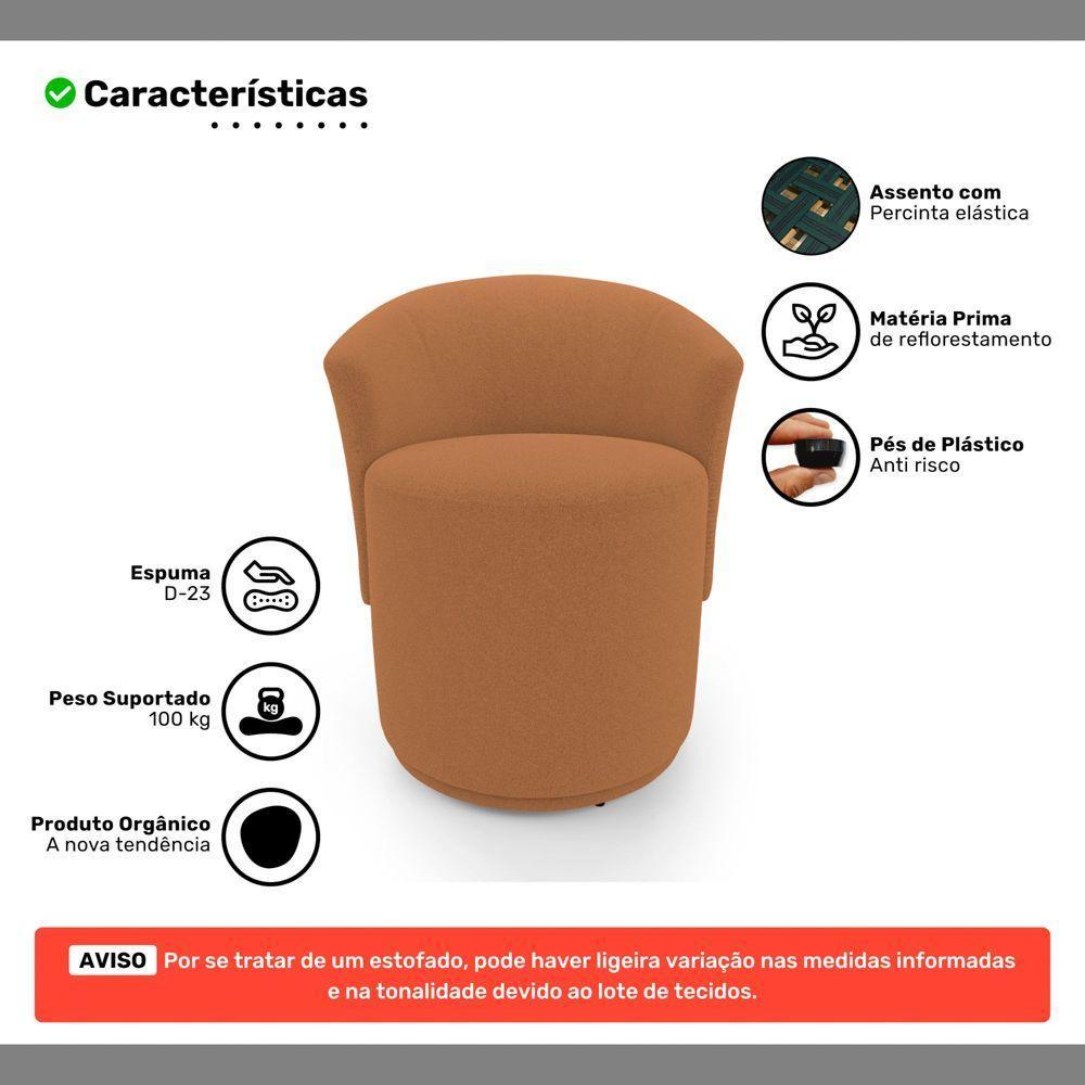 Kit 02 Poltronas Orgânicas Living Mavi Fixa Bouclê Terracota - Abmaza - 3