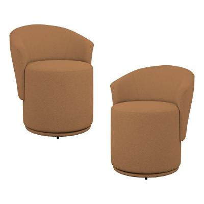 Kit 02 Poltronas Orgânicas Living Mavi Fixa Bouclê Terracota - Abmaza