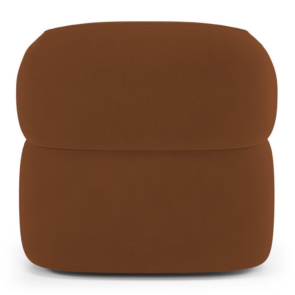 Poltrona Orgânica Giratória Living Glee Veludo Terracota - Abmaza - 8