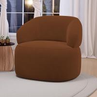 Poltrona Orgânica Giratória Living Glee Veludo Terracota - Abmaza - 2