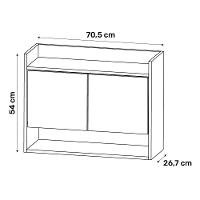 Armário Aéreo Cozinha Multiuso Cecília 70cm 02 Portas Grafite - Abmaza