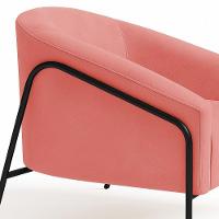 Poltrona Sala Industrial Alta Preto Kit 2 Stella Suede D03 - D'rossi Cor Rose - 8