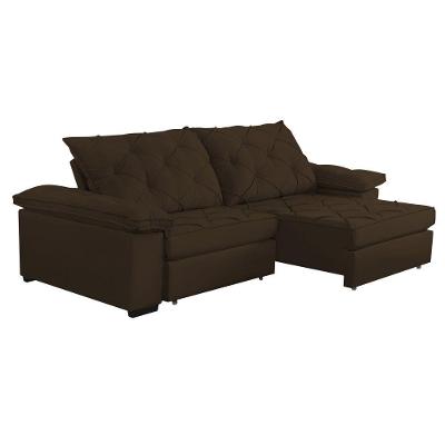Sofá Retrátil E Reclinável 2,40m Clara | Conforto Premium E Design Elegante Marrom