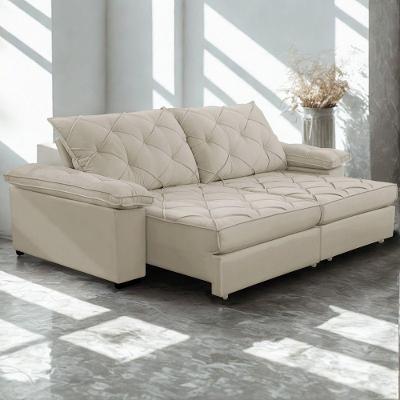Sofá Retrátil E Reclinável 2,60m Clara | Conforto Premium E Design Elegante | Lansof Brasil Cores Bege