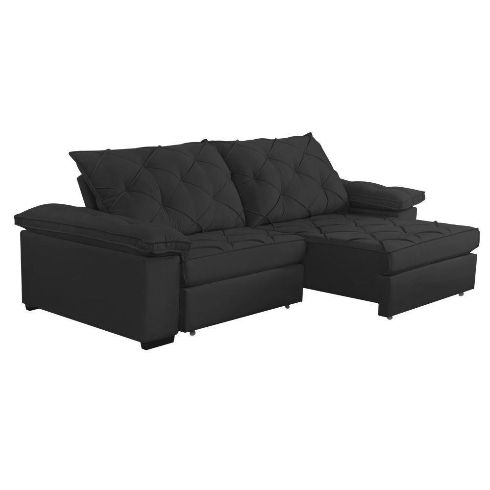 Sofá Retrátil E Reclinável 2,80m Clara | Conforto Premium E Design Elegante | Lansof Brasil Cores Grafite - 3