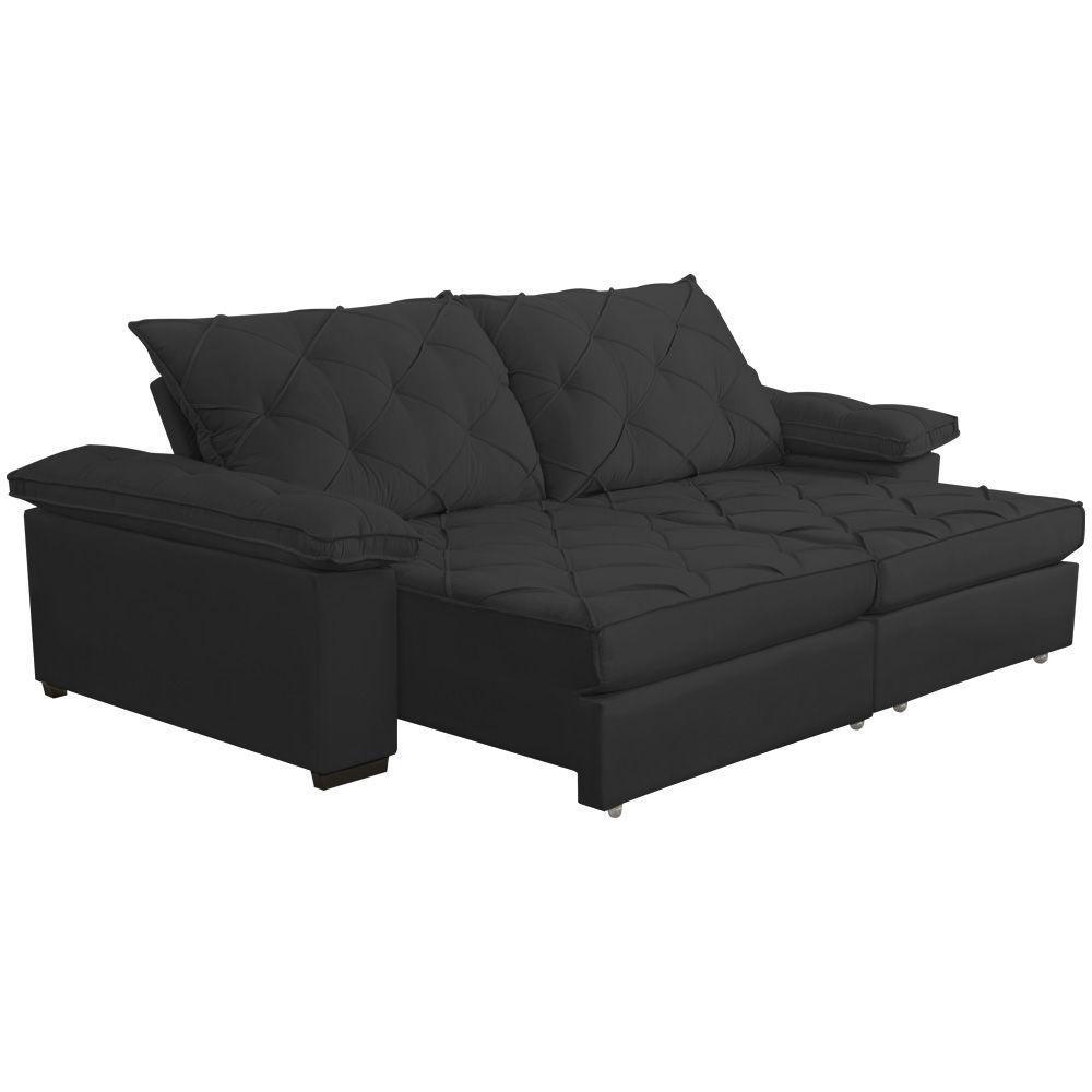 Sofá Retrátil E Reclinável 2,80m Clara | Conforto Premium E Design Elegante | Lansof Brasil Cores Grafite - 4