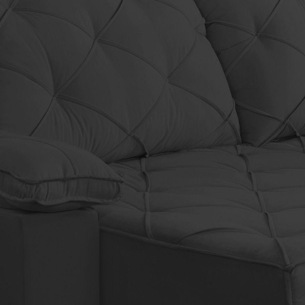 Sofá Retrátil E Reclinável 2,80m Clara | Conforto Premium E Design Elegante | Lansof Brasil Cores Grafite - 5