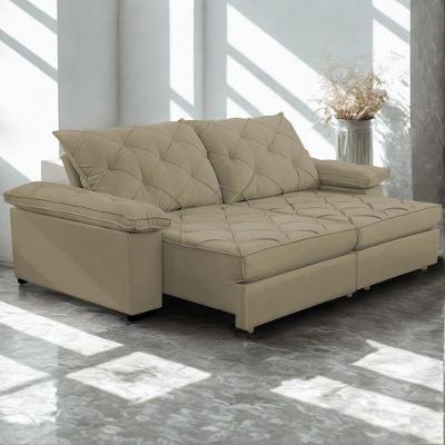 Sofá Retrátil E Reclinável 2,80m Clara | Conforto Premium E Design Elegante | Lansof Brasil Cores Capuccino