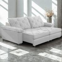 Sofá Retrátil E Reclinável 2,90m Clara | Conforto Premium E Design Elegante | Lansof Brasil Cores Cinza - 1