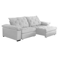 Sofá Retrátil E Reclinável 2,90m Clara | Conforto Premium E Design Elegante | Lansof Brasil Cores Cinza - 3