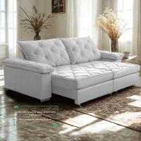 Sofá Retrátil E Reclinável 2,90m Clara | Conforto Premium E Design Elegante | Lansof Brasil Cores Cinza - 8
