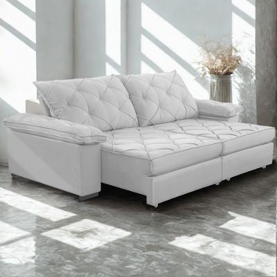 Sofá Retrátil E Reclinável 2,60m Clara | Conforto Premium E Design Elegante | Lansof Brasil Cores Cinza