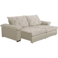 Sofá Retrátil E Reclinável 2,70m Clara | Conforto Premium E Design Elegante | Lansof Brasil Cores Bege - 3
