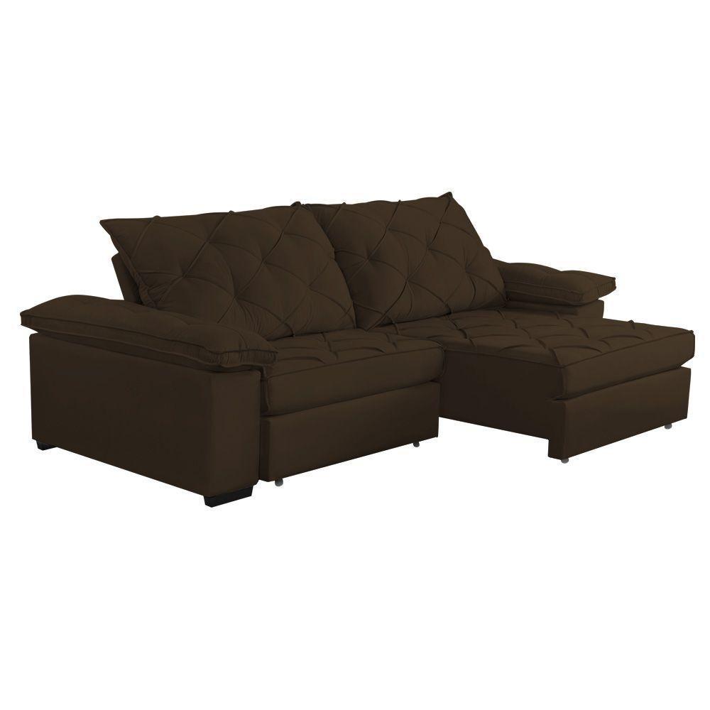 Sofá Retrátil E Reclinável 2,80m Clara | Conforto Premium E Design Elegante | Lansof Brasil Cores Marrom - 3