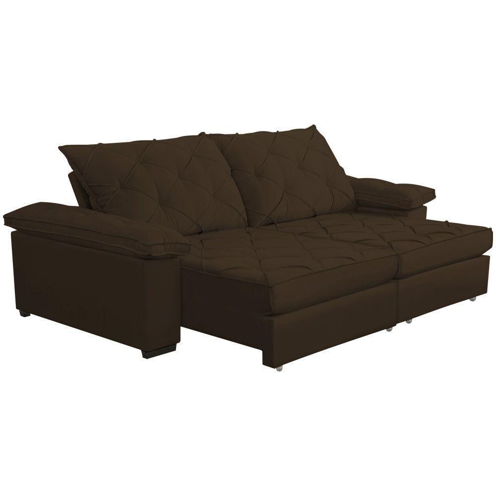 Sofá Retrátil E Reclinável 2,80m Clara | Conforto Premium E Design Elegante | Lansof Brasil Cores Marrom - 4