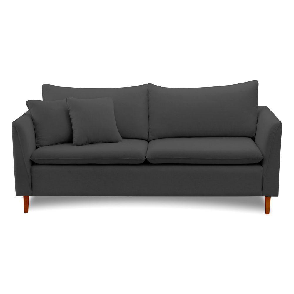 Sofá Living Kassia 2 Lugares 1,84m Veludo Cores Lansofbr Cores Cinza - 2