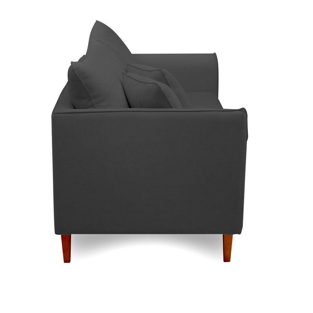 Sofá Living Kassia 2 Lugares 1,84m Veludo Cores Lansofbr Cores Cinza - 6