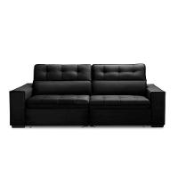 Sofa Retratil Reclinavel 2 Lugares 2,90 Vitória Veludo Preto Lansofbr - 2