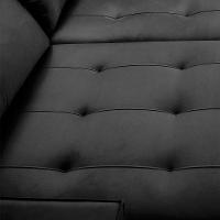 Sofa Retratil Reclinavel 2 Lugares 2,90 Vitória Veludo Preto Lansofbr - 9