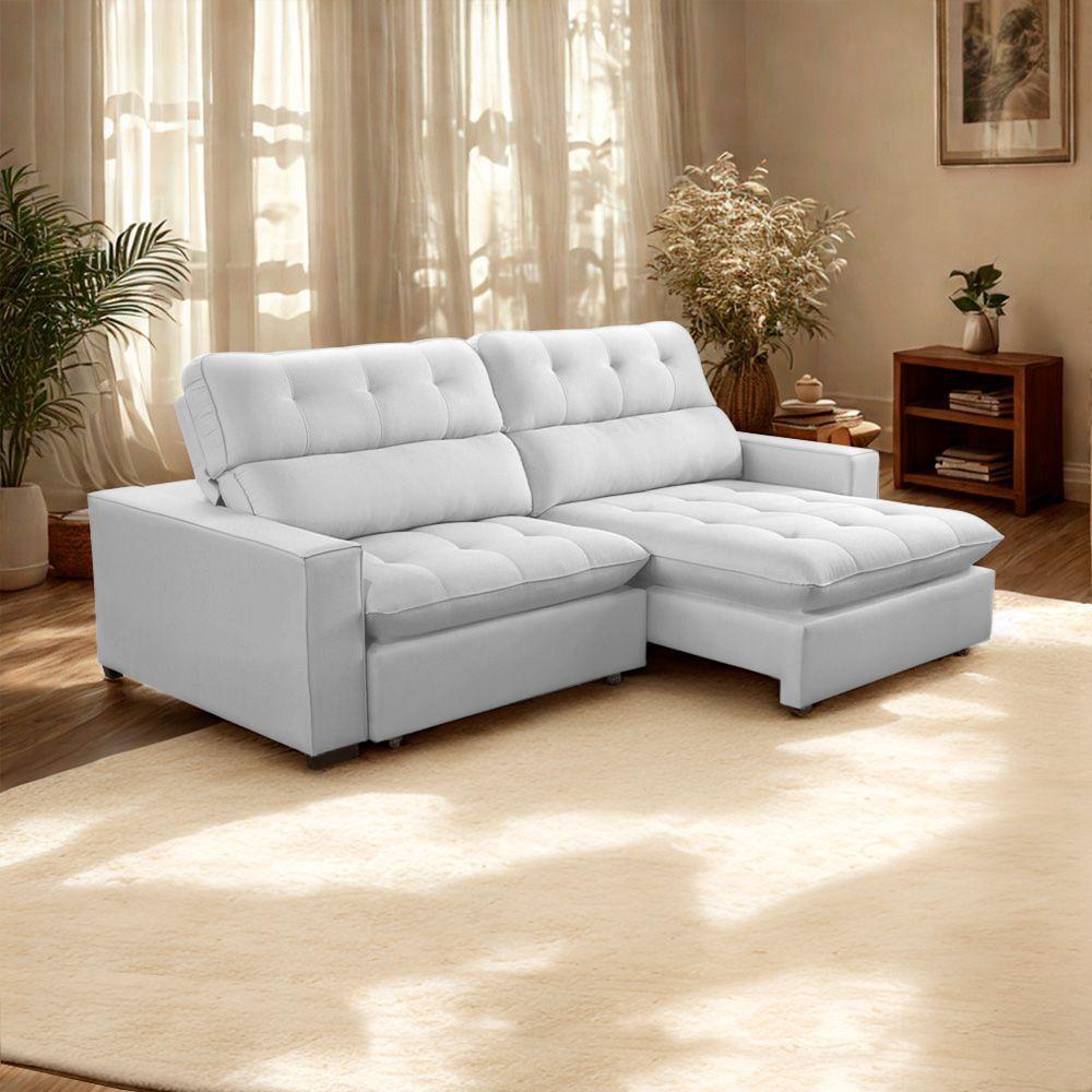 Sofá 2 Lugares 2,10m Retrátil Reclinável Veludo Andreia Lansofbr Cores Terracota - 1