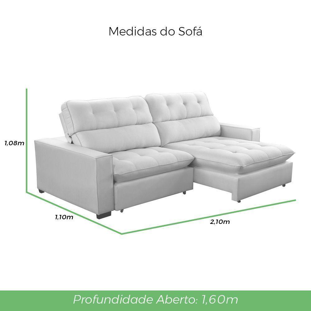 Sofá 2 Lugares 2,10m Retrátil Reclinável Veludo Andreia Lansofbr Cores Terracota - 5