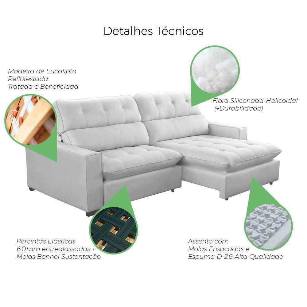 Sofá 2 Lugares 2,10m Retrátil Reclinável Veludo Andreia Lansofbr Cores Terracota - 6