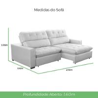 Sofá 2 Lugares 2,10m Retrátil Reclinável Veludo Andreia Lansofbr Cores Terracota - 5