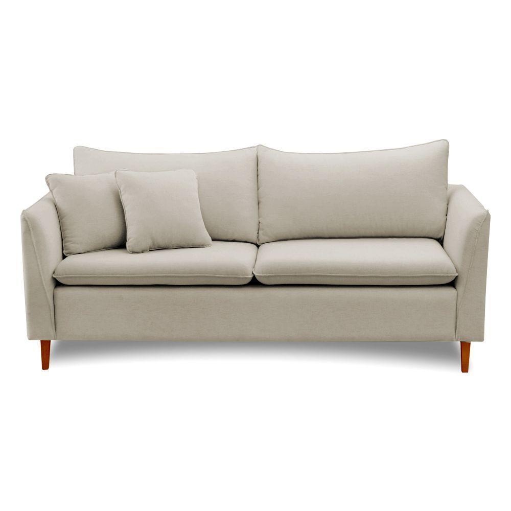 Sofá Living Kassia 2 Lugares 1,64m Veludo Cores Lansofbr Cores Bege - 2