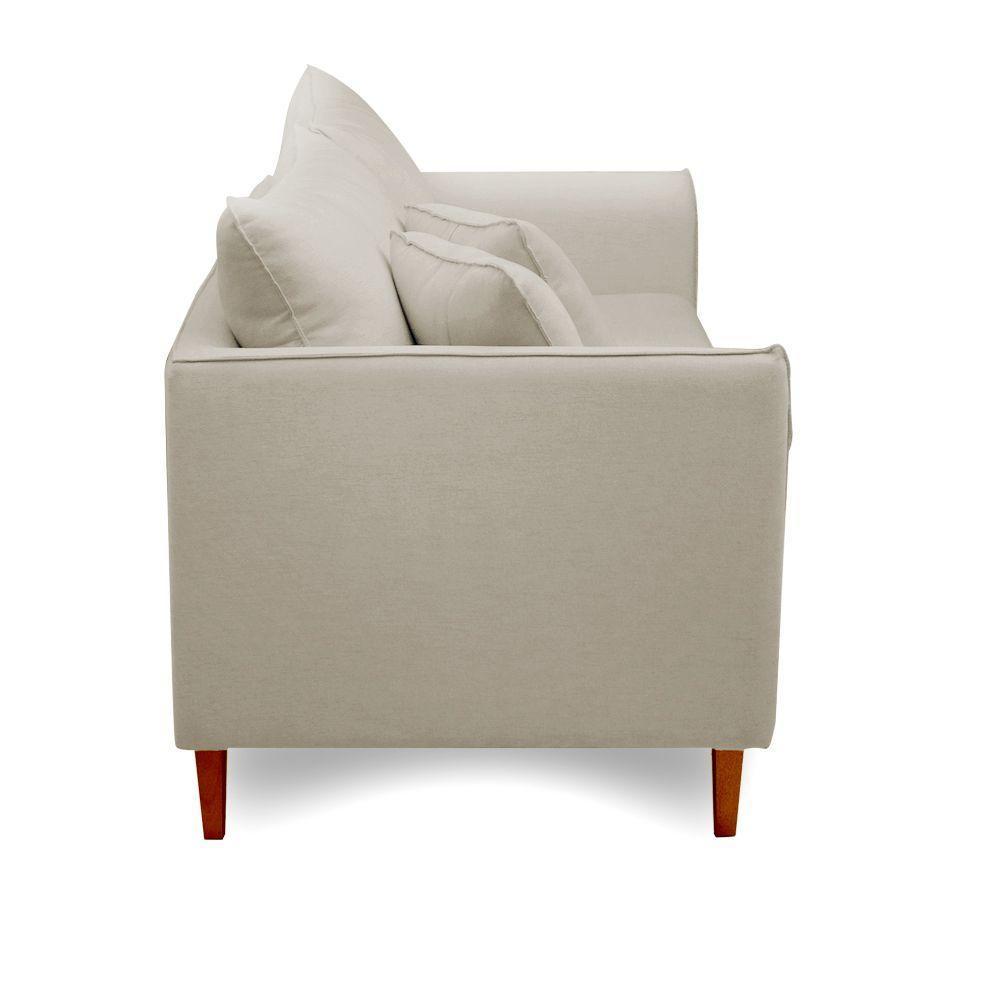 Sofá Living Kassia 2 Lugares 1,64m Veludo Cores Lansofbr Cores Bege - 6