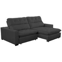 Cópia - Sofá 2 Lugares 2,80m Retrátil Reclinável Veludo Andreia Lansofbr Cores Grafite - 3