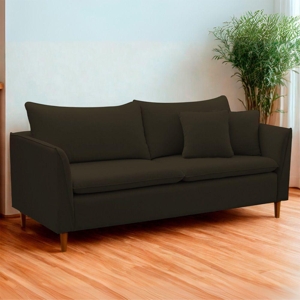 Sofá Living Kassia 2 Lugares 2,04m Veludo Cores Lansofbr Cores Grafite - 1