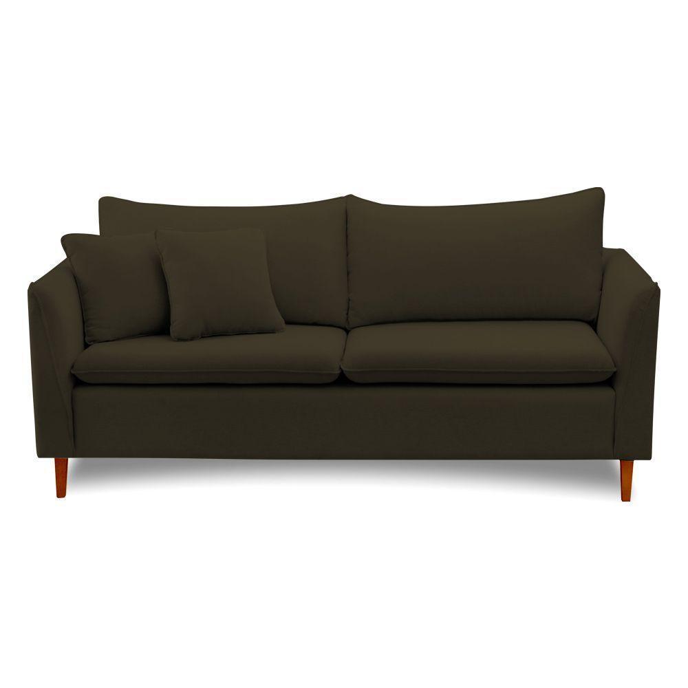 Sofá Living Kassia 2 Lugares 2,04m Veludo Cores Lansofbr Cores Grafite - 2