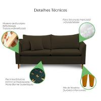 Sofá Living Kassia 2 Lugares 2,04m Veludo Cores Lansofbr Cores Grafite - 5