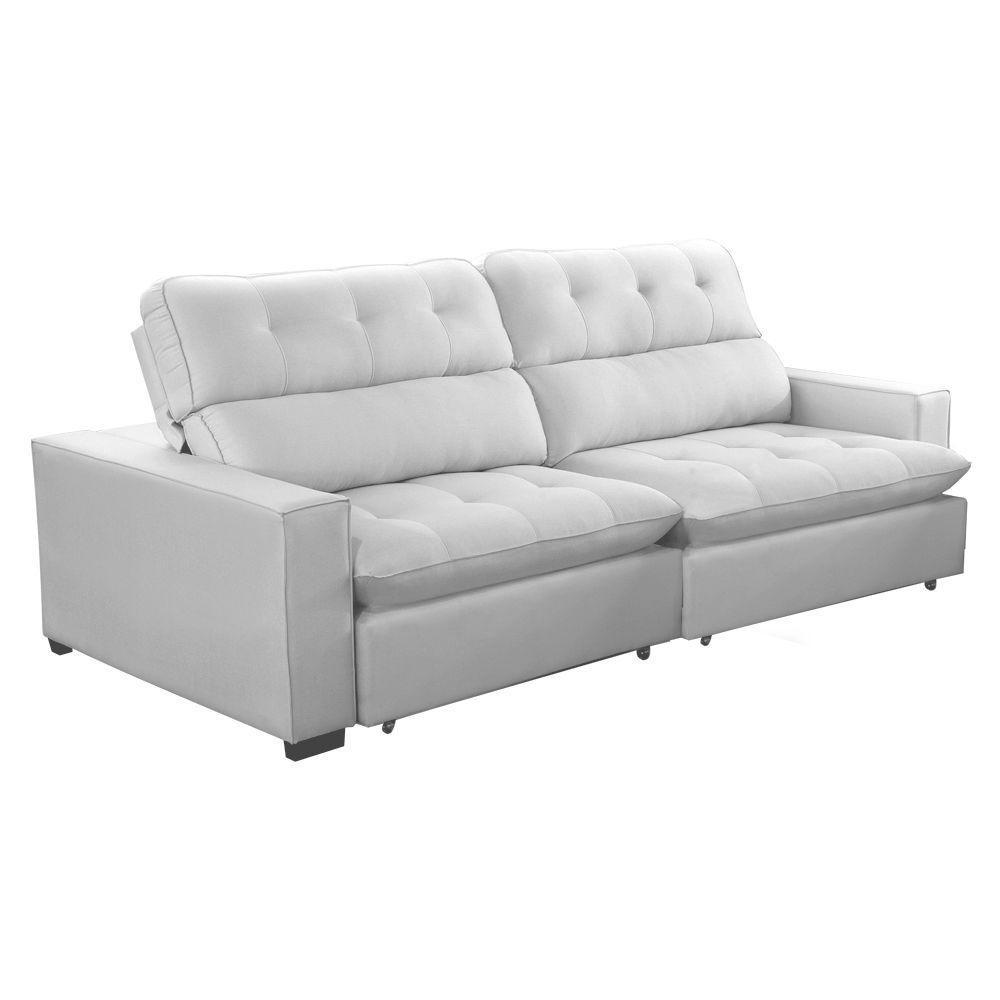 Sofá 2 Lugares 2,10m Retrátil Reclinável Veludo Andreia Lansofbr Cores Cinza - 2