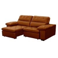 Sofa Retratil Reclinavel 2 Lugares 2,40 Crystal Veludo Laranjado Lansofbr - 2