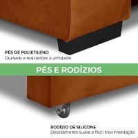 Sofa Retratil Reclinavel 2 Lugares 2,40 Crystal Veludo Laranjado Lansofbr - 8