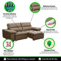 Sofa Retratil Reclinavel 2 Lugares 2,50m Crystal Veludo Capuccino Lansofbr - 6