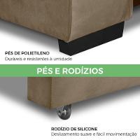 Sofa Retratil Reclinavel 2 Lugares 2,50m Crystal Veludo Capuccino Lansofbr - 8