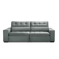 Sofa Retratil Reclinavel 2 Lugares 2,40 Vitória Veludo Cinza Lansofbr - 2