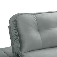 Sofa Retratil Reclinavel 2 Lugares 2,40 Vitória Veludo Cinza Lansofbr - 9