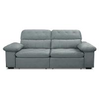 Sofa Retratil Reclinavel 2 Lugares 2,50m Crystal Veludo Cinza Lansofbr - 3