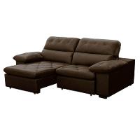 Sofa Retratil Reclinavel 2 Lugares 2,60m Crystal Veludo Marrom Lansofbr - 2