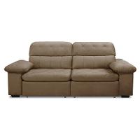 Sofa Retratil Reclinavel 2 Lugares 2,60m Crystal Veludo Capuccino Lansofbr - 3